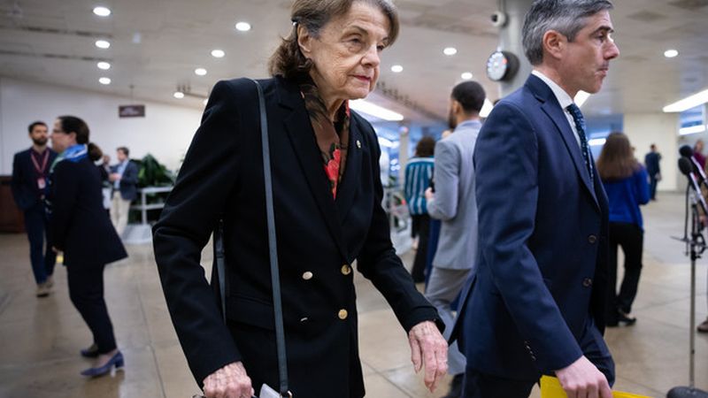 Feinstein walks to a classified briefing at the U.S. Capitol